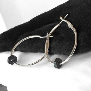 5 For $25💫Silver Hoops and Gunmetal Hex Nuts